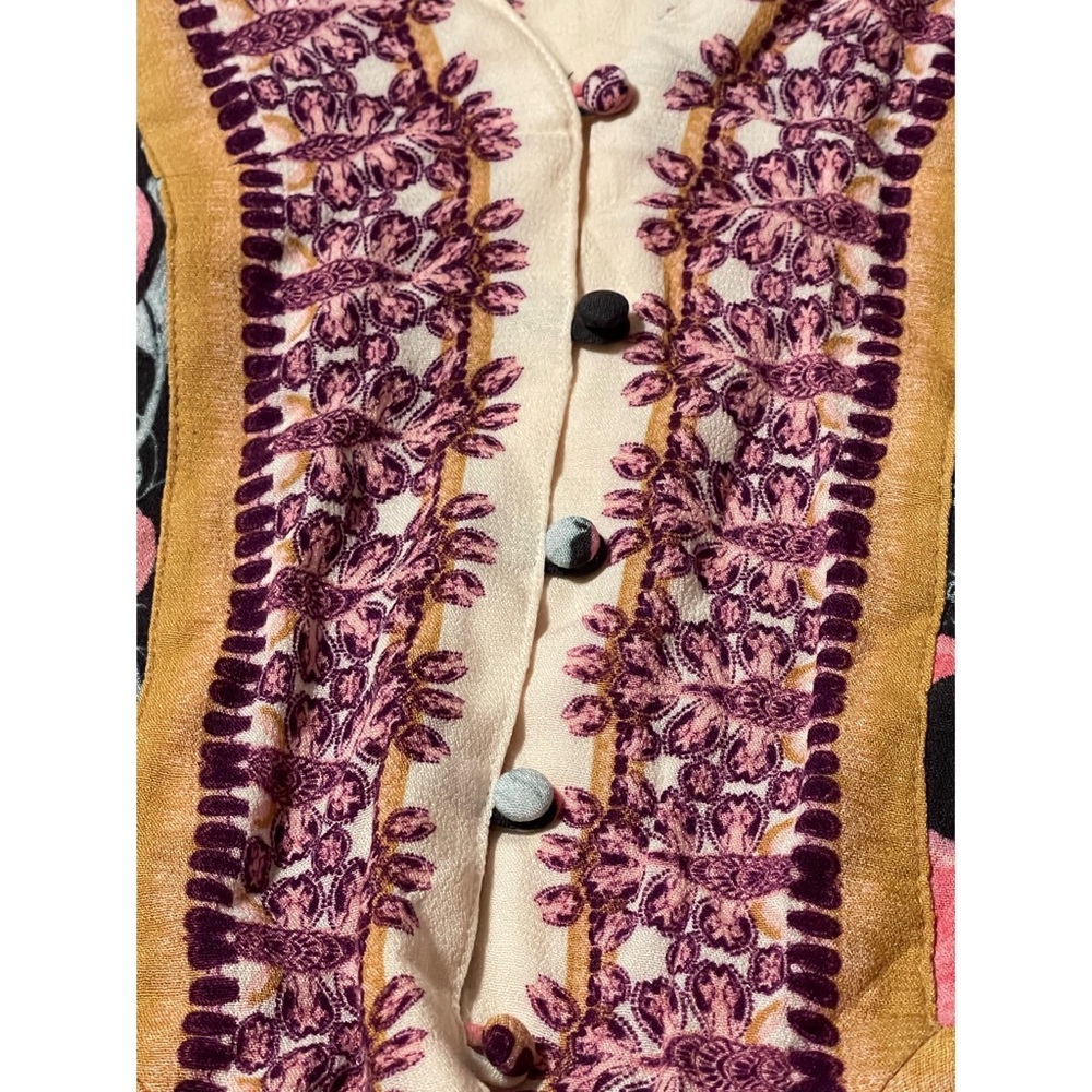 Free People Black and Pink Floral Blouse NWT SZ XS - Picture 4 of 11